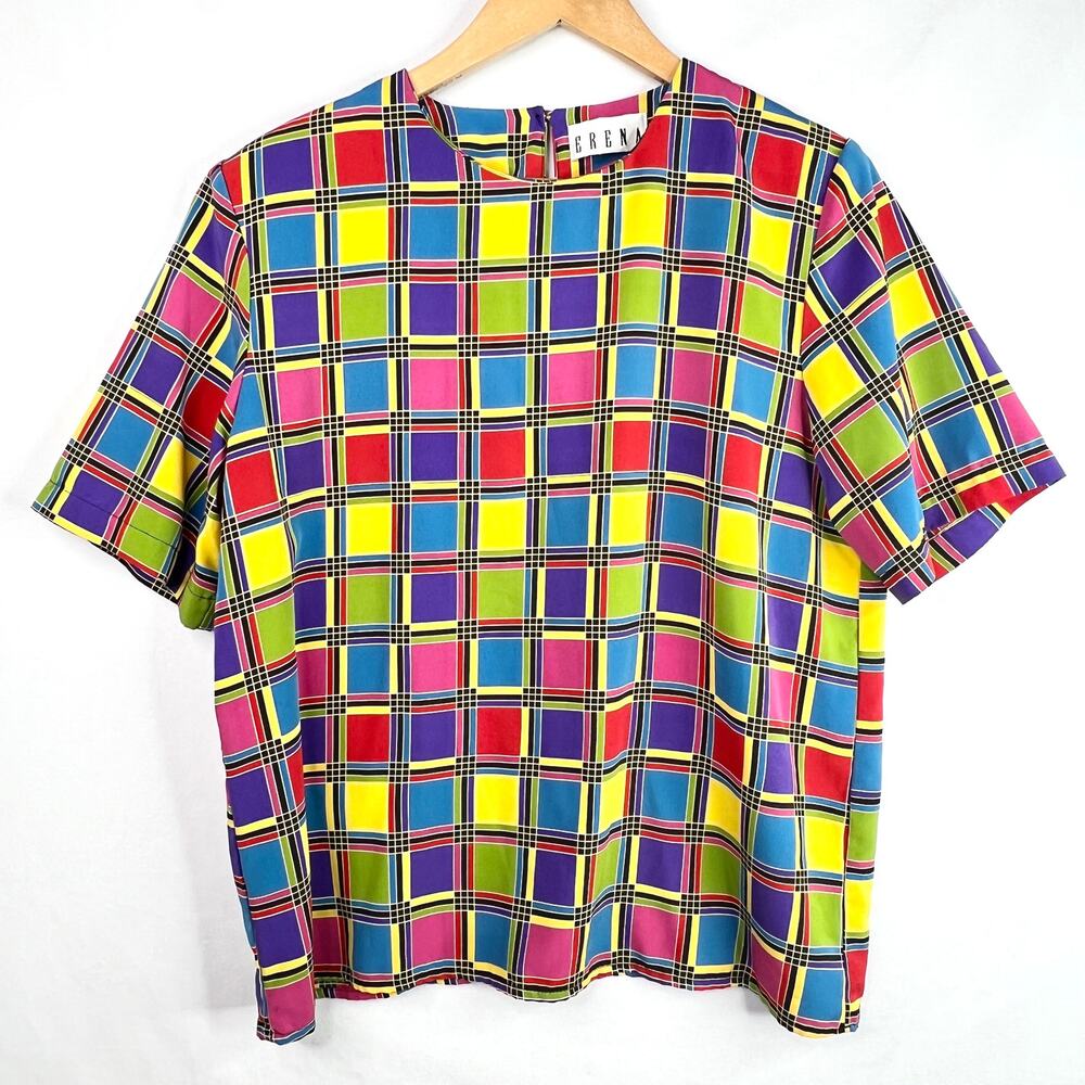 Vintage Erena Colorful Boxy Blouse LG
